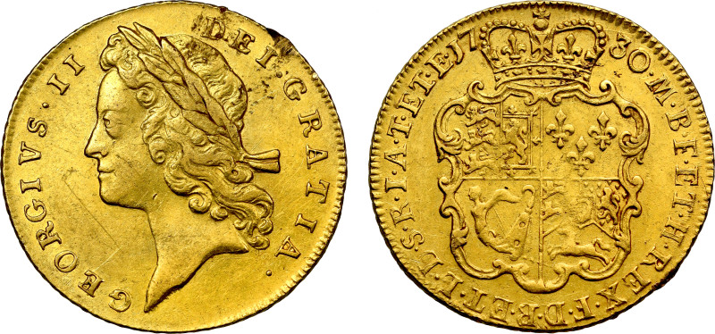George II 1730 Guinea

George II (1727-60), gold Guinea, 1730, second narrower...