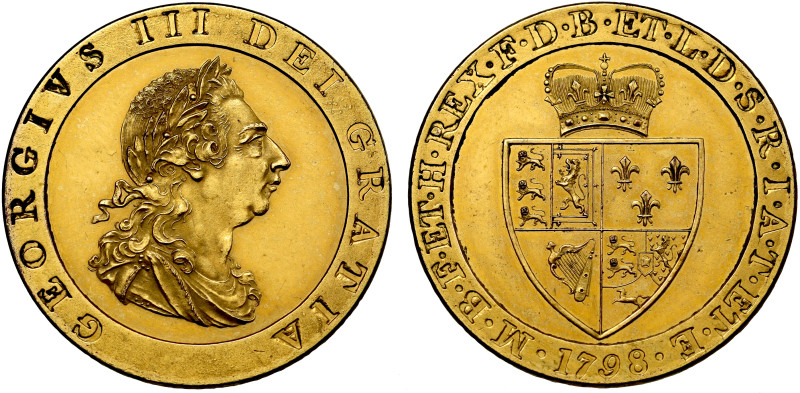 George III 1798 Gilt Pattern Guinea 

George III (1760-1820), copper gilt proo...