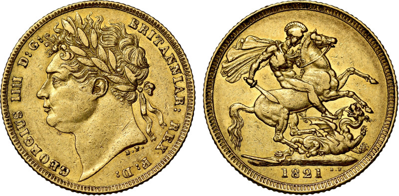 George IV 1821 gold Sovereign 

George IV (1820-30), gold Sovereign, 1821, fir...