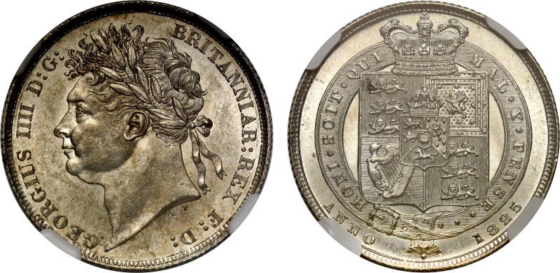 MS63 | George IV 1825 silver 'Laureate Head' Shilling

George IV (1820-30), si...