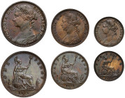 Victoria 1876 bronze Specimen Proof 3-coin Set