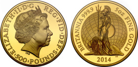 PF69 UCAM | Elizabeth II 2014 gold proof 5oz Britannia