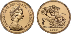 PF70 UCAM | Elizabeth II 1980 gold proof Five Pounds