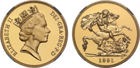 PF70 UCAM | Elizabeth II 1991 gold proof Five Pounds
