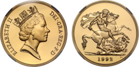 PF70 UCAM | Elizabeth II 1992 gold proof Five Pounds