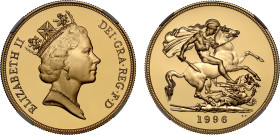 PF70 UCAM | Elizabeth II 1996 gold proof Five Pounds