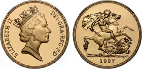 PF70 UCAM | Elizabeth II 1997 gold proof Five Pounds