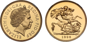 PF70 UCAM | Elizabeth II 1998 gold proof Five Pounds