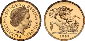 PF70 UCAM | Elizabeth II 1999 gold proof Five Pounds