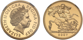 PF70 UCAM | Elizabeth II 2007 gold proof Five Pounds