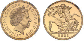 PF70 UCAM | Elizabeth II 2008 gold proof Five Pounds