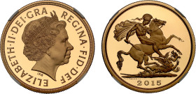 PF70 UCAM | Elizabeth II 2015 IRB gold proof Five Pounds