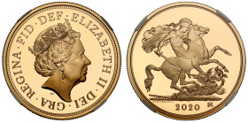 PF70 UCAM | Elizabeth II 2020 gold proof Five Pounds George III Privy