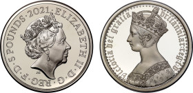 Elizabeth II 2021 silver 2oz Gothic Crown Portrait