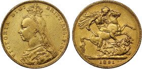 Australia Victoria 1891-M gold Sovereign