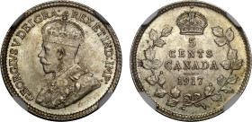 MS64 | Canada George V 1917 silver Five Cents