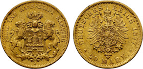 Germany Free City of Hamburg 1877 gold 20 Mark