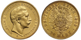 Germany Kingdom of Prussia Wilhelm II 1889 gold 20 Mark