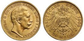 Germany Kingdom of Prussia Wilhelm II 1908 gold 20 Mark