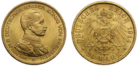 Germany Kingdom of Prussia Wilhelm II 1914 gold 20 Mark