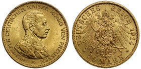 Germany Kingdom of Prussia Wilhelm II 1914 gold 20 Mark