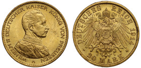 Germany Kingdom of Prussia Wilhelm II 1914 gold 20 Mark