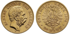 Germany Kingdom of Saxony Albert I 1876 20 gold Mark
