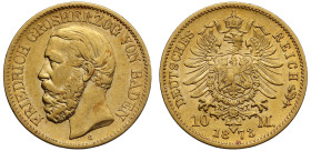 Germany Grand Duchy of Baden Friedrich I 1873 gold 10 Mark