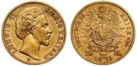 Germany Kingdom of Bavaria Ludwig II 1873 gold 10 Mark
