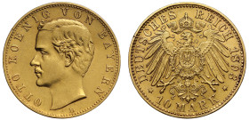 Germany Kingdom of Bavaria Otto I 1893 gold 10 Mark