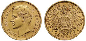Germany Kingdom of Bavaria Otto I 1901 gold 10 Mark