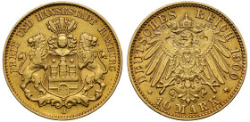 Germany Free City of Hamburg 1900 gold 10 Mark