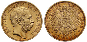 Germany Kingdom of Saxony Albert I 1893 gold 10 Mark