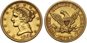 USA 1855 gold Five Dollars