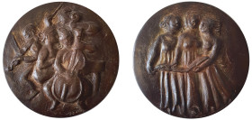 France, large, cast bronze art medal by Raymond Joly, 1973.