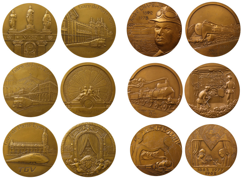 Monnaie de Paris, Railways, Bronze Medals (6).

Monnaie de Paris medals: Railw...