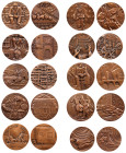 Spain, large copper Art Medals (10).