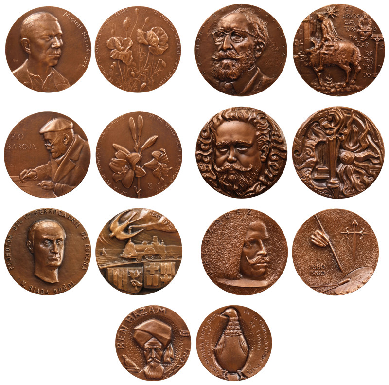 Spain, large copper Art Medals (7).

Spain, large copper art medals, struck at...