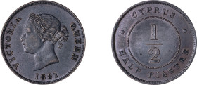 Cyprus. Victoria, 1837-1901. 1/2 Piastre, 1881, Royal mint, 5.91g (KM2; Fitikides 14).

About extremely fine.
