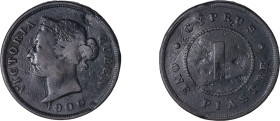 Cyprus. Victoria, 1837-1901. Piastre, 1900, Royal mint, 11.33g (KM3.2; Fitikides 49).

About fine.