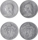 Cyprus. Victoria, 1837-1901. Lot of 2 coins comprised of 9 Piastres, 1901, Royal mint, 5.59g and 5.51g (KM6; Fitikides 42).

Both good fine (2).