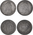 Cyprus. Victoria, 1837-1901. Lot of 2 coins comprised of 18 Piastres, 1901, Royal mint, 11.00g and 11.00g (KM7; Fitikides 43).

Both fine (2).