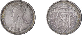 Cyprus. George V, 1910-1936. 18 Piastres, 1921, Royal mint, 11.16g (KM14; Fitikides 68).

Some underlying luster with rainbow toning on both sides. ...