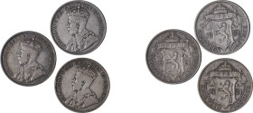 Cyprus. George V, 1910-1936. Lot of 3 coins comprised of 18 Piastres, 1921, Royal mint, 11.15g, 11.15g and 11.23g (KM14; Fitikides 68).

Good fine (3)...