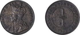 Cyprus. George V, 1910-1936. 1/4 Piastre, 1922, Royal mint, 2.81g (KM16; Fitikides 51).

Corrosion. Fine.