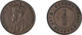 Cyprus. George V, 1910-1936. 1/2 Piastre, 1930, Royal mint, 5.93g (KM17; Fitikides 55).

About extremely fine.
