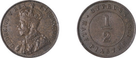 Cyprus. George V, 1910-1936. 1/2 Piastre, 1931, Royal mint, 5.78g (KM17; Fitikides 56).

About extremely fine.
