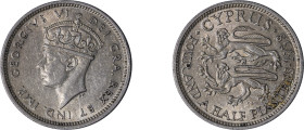 Cyprus. George VI, 1936-1952. 4 1/2 Piastres, 1938, Royal mint, 2.84g (KM24; Fitikides 83).

About extremely fine.