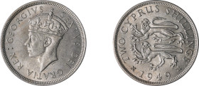 Cyprus. George VI, 1936-1952. 2 Shillings, 1949, Royal mint, 11.26g (KM32; Fitikides 91).

Good extremely fine.