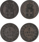 Greece. King Otto, 1832-1862. Lot of 2 coins comprised of 5 Lepta, 1833, First Type, Munich mint, 6.35g and 6.50g (KM16; Divo 21a).

Good very fine an...